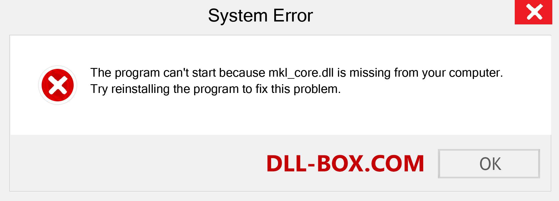  mkl_core.dll file is missing?. Download for Windows 7, 8, 10 - Fix  mkl_core dll Missing Error on Windows, photos, images