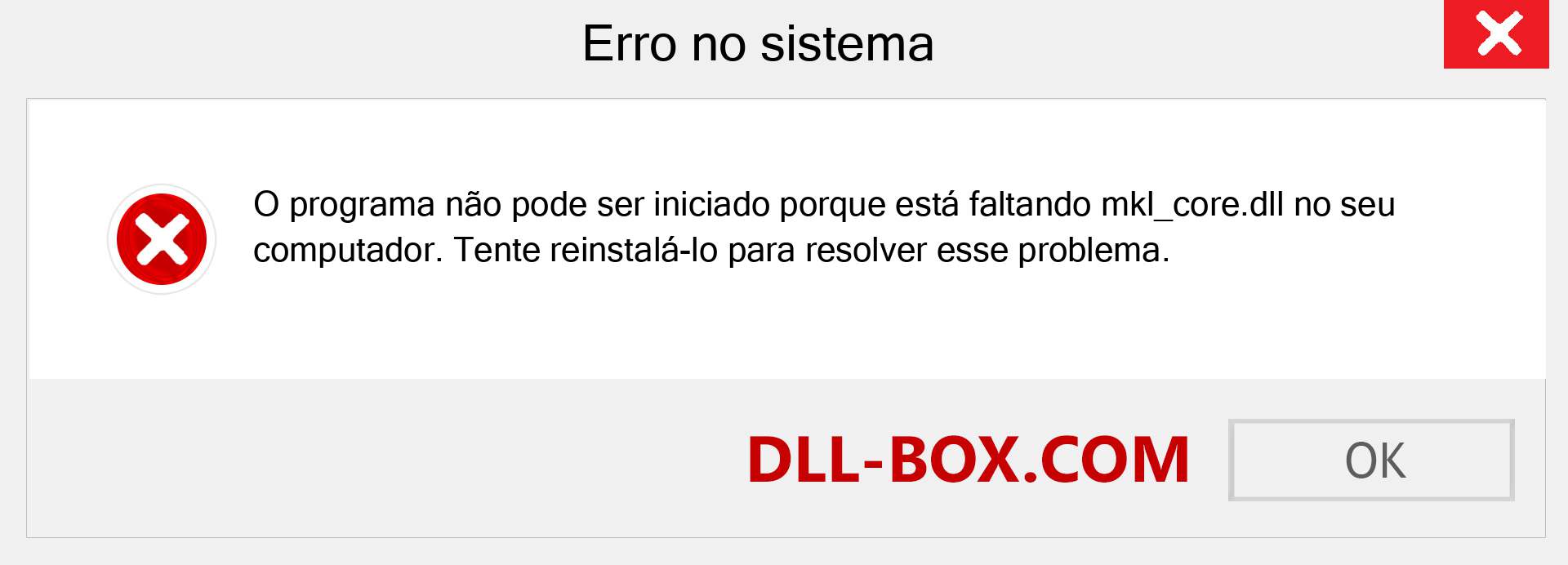 Arquivo mkl_core.dll ausente ?. Download para Windows 7, 8, 10 - Correção de erro ausente mkl_core dll no Windows, fotos, imagens